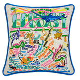 Emerald Coast Hand-Embroidered Pillow from Quirks!