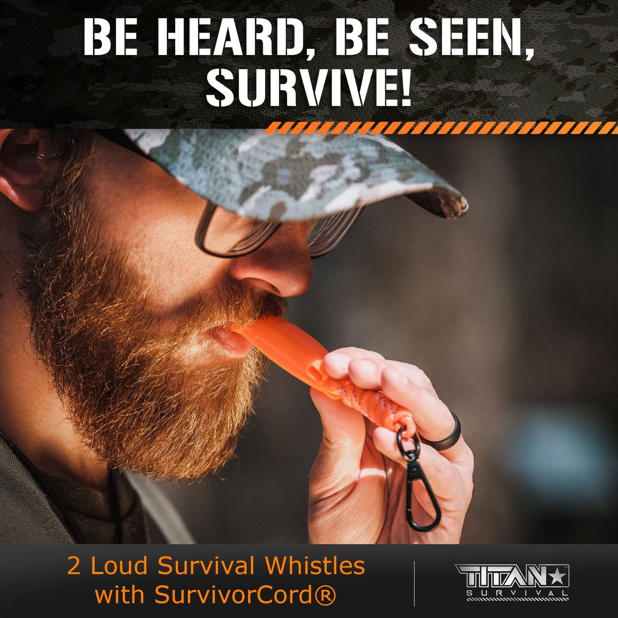 Emergency Whistles, 2-PACK from TITAN Survival