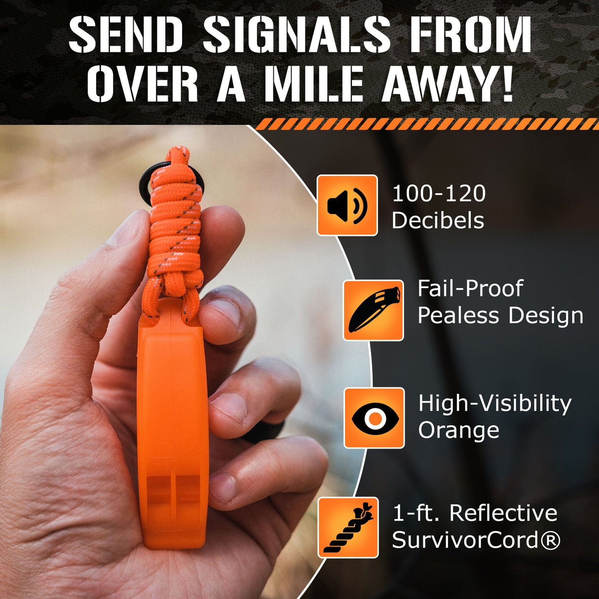 Emergency Whistles, 2-PACK from TITAN Survival