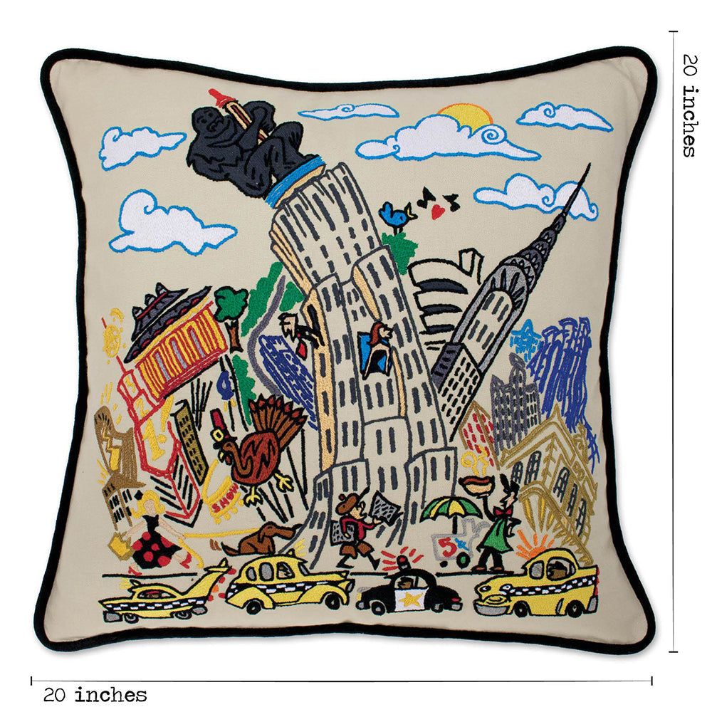 Empire State Hand-Embroidered Pillow from Quirks!
