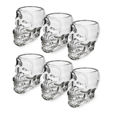 Skull Shot Glasses Set of 6 by The Wine Savant - 3oz Skull Glasses 3" H - Goth Gifts, Skull Gifts, Skull Decor, Skeleton Decor, Skull Shaped Glasses, Perfect for Halloween Themed Parties! from The Wine Savant