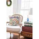 England Hand-Embroidered Pillow from Quirks!