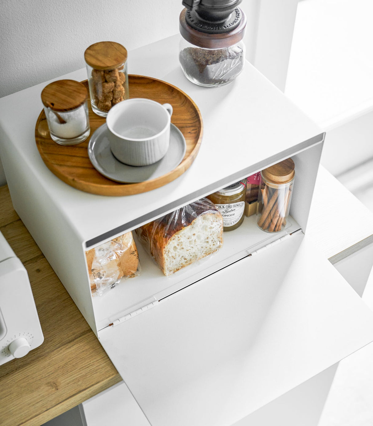 Bread Box - Two Styles - Steel + Wood from Yamazaki Home