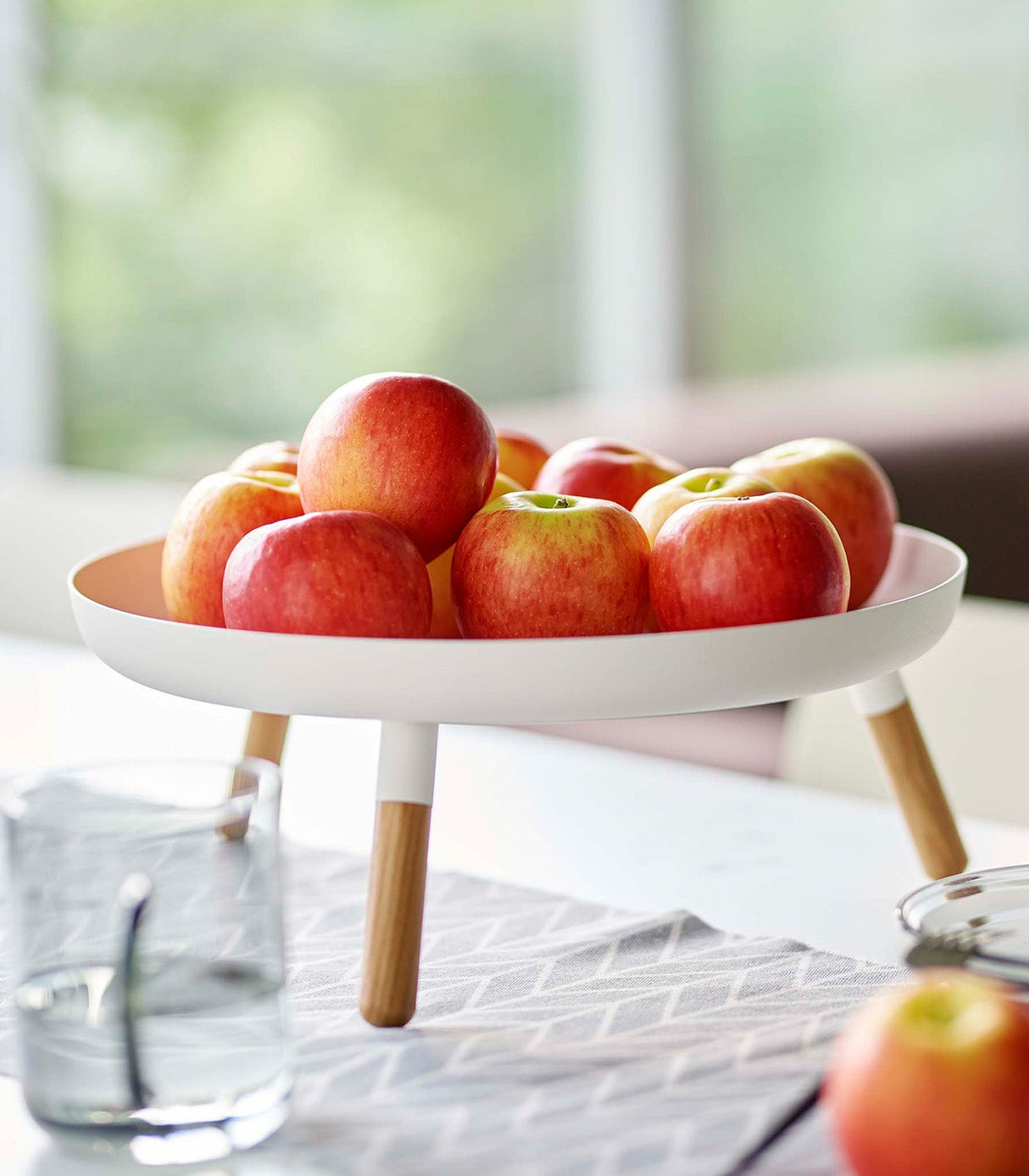 Countertop Pedestal Tray (5" H)  - Steel + Wood from Yamazaki Home