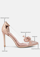 Erika Rhinestones Embellished Clear Pump  from London Rag International