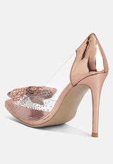 Erika Rhinestones Embellished Clear Pump  from London Rag International