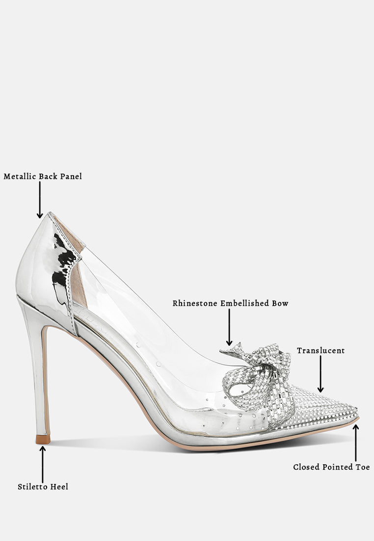 Erika Rhinestones Embellished Clear Pump  from London Rag International