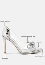 Erika Rhinestones Embellished Clear Pump  from London Rag International