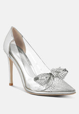Erika Rhinestones Embellished Clear Pump  from London Rag International