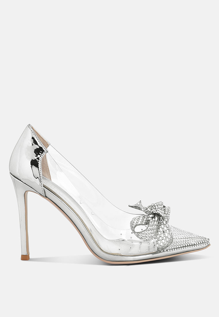 Erika Rhinestones Embellished Clear Pump  from London Rag International