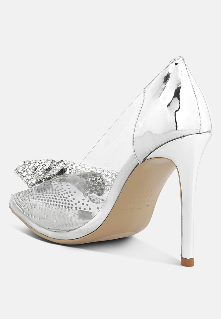 Erika Rhinestones Embellished Clear Pump  from London Rag International