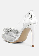 Erika Rhinestones Embellished Clear Pump  from London Rag International