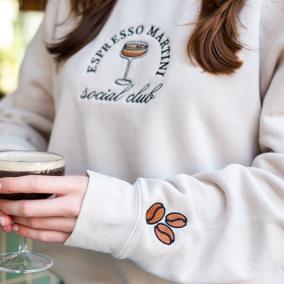 'Espresso Martini Social Club' Cozy Crew from United Monograms