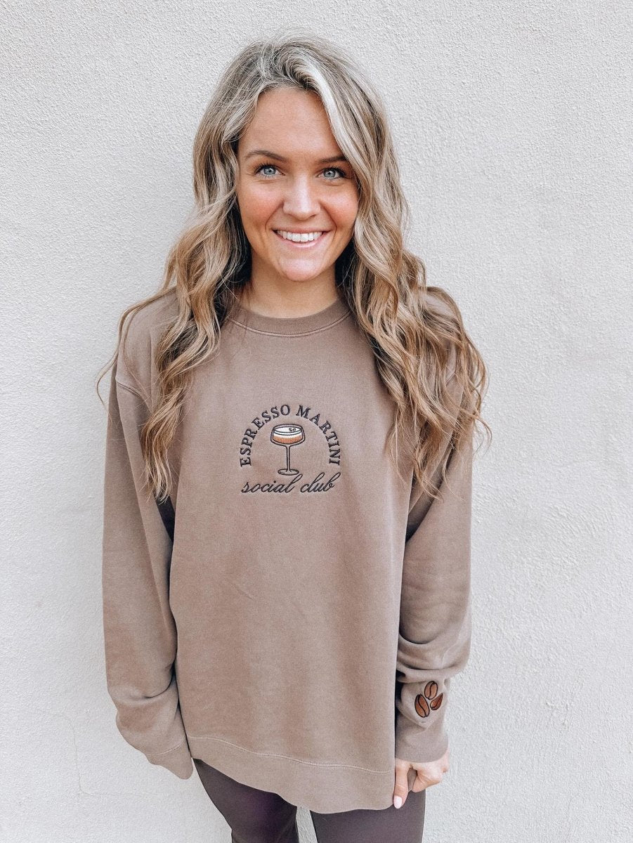 'Espresso Martini Social Club' Cozy Crew from United Monograms
