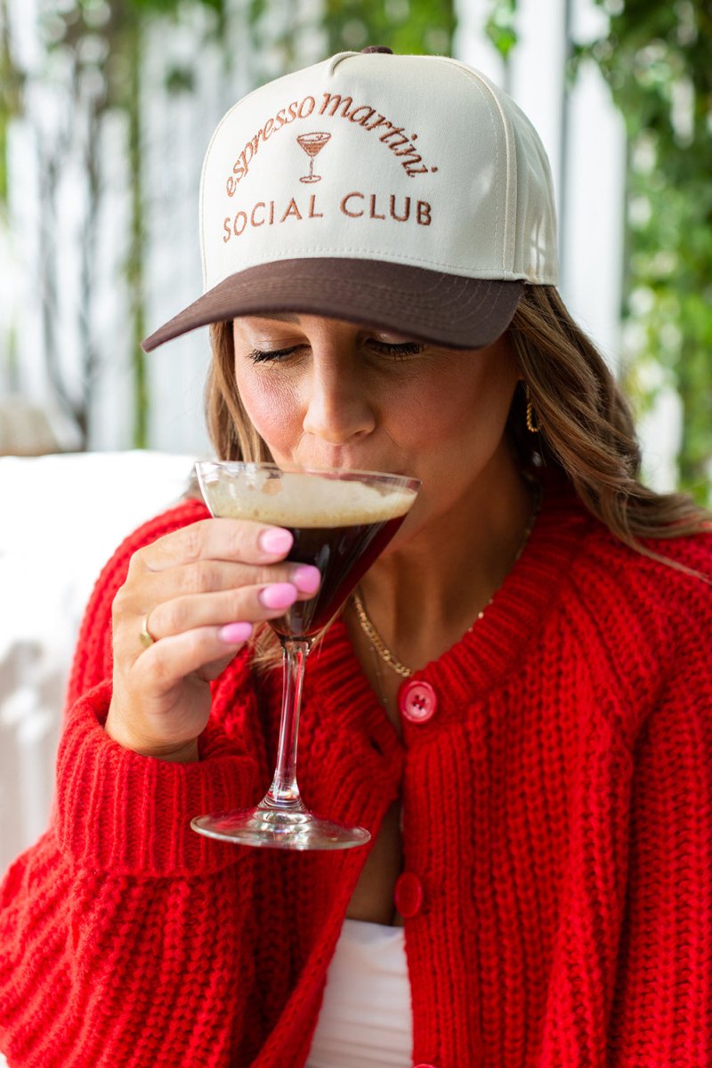 'Espresso Martini Social Club' Snapback Trucker Hat from United Monograms