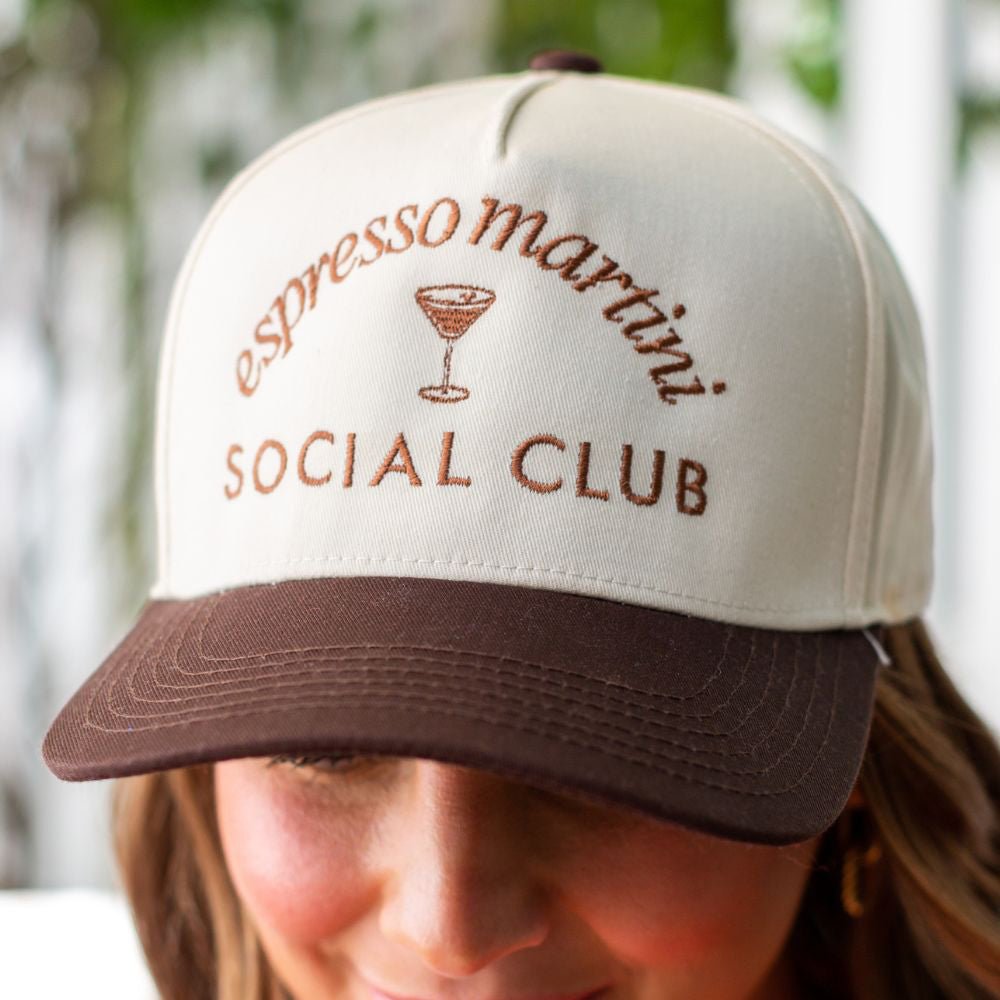 'Espresso Martini Social Club' Snapback Trucker Hat from United Monograms