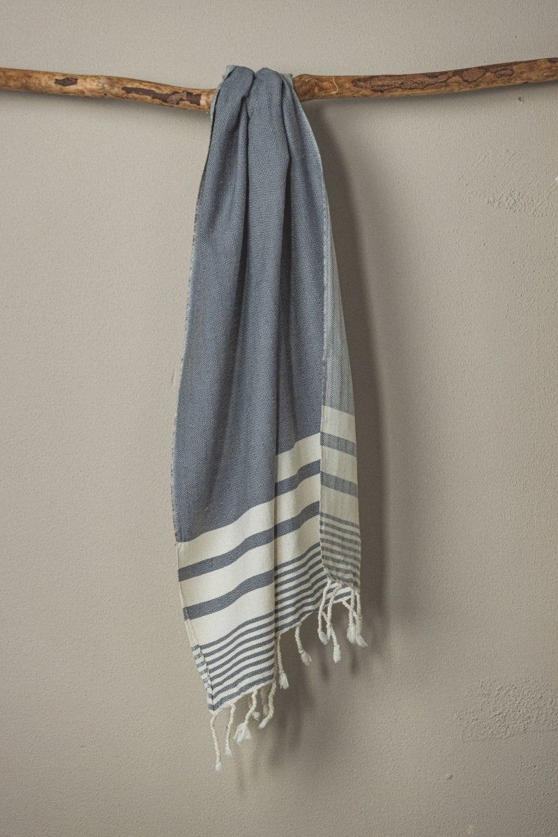 Essential Stripe Hand Towel Collection – 20” x 40” Turkish Cotton Hand Towels from The Bali Market