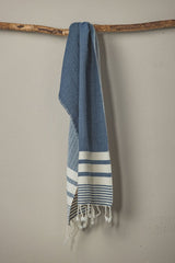 Essential Stripe Hand Towel Collection – 20” x 40” Turkish Cotton Hand Towels from The Bali Market