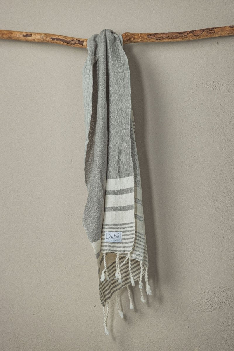 Essential Stripe Hand Towel Collection – 20” x 40” Turkish Cotton Hand Towels from The Bali Market