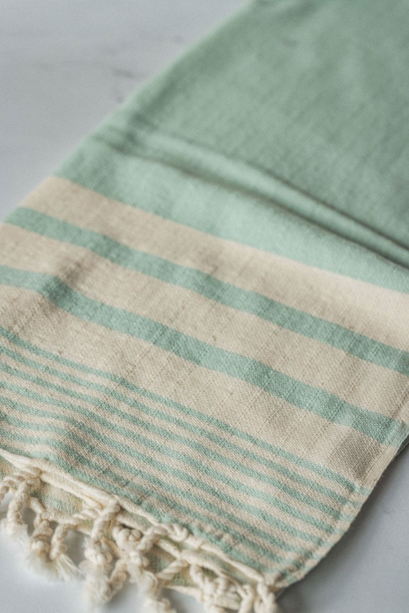 Essential Stripe Hand Towel Collection – 20” x 40” Turkish Cotton Hand Towels from The Bali Market
