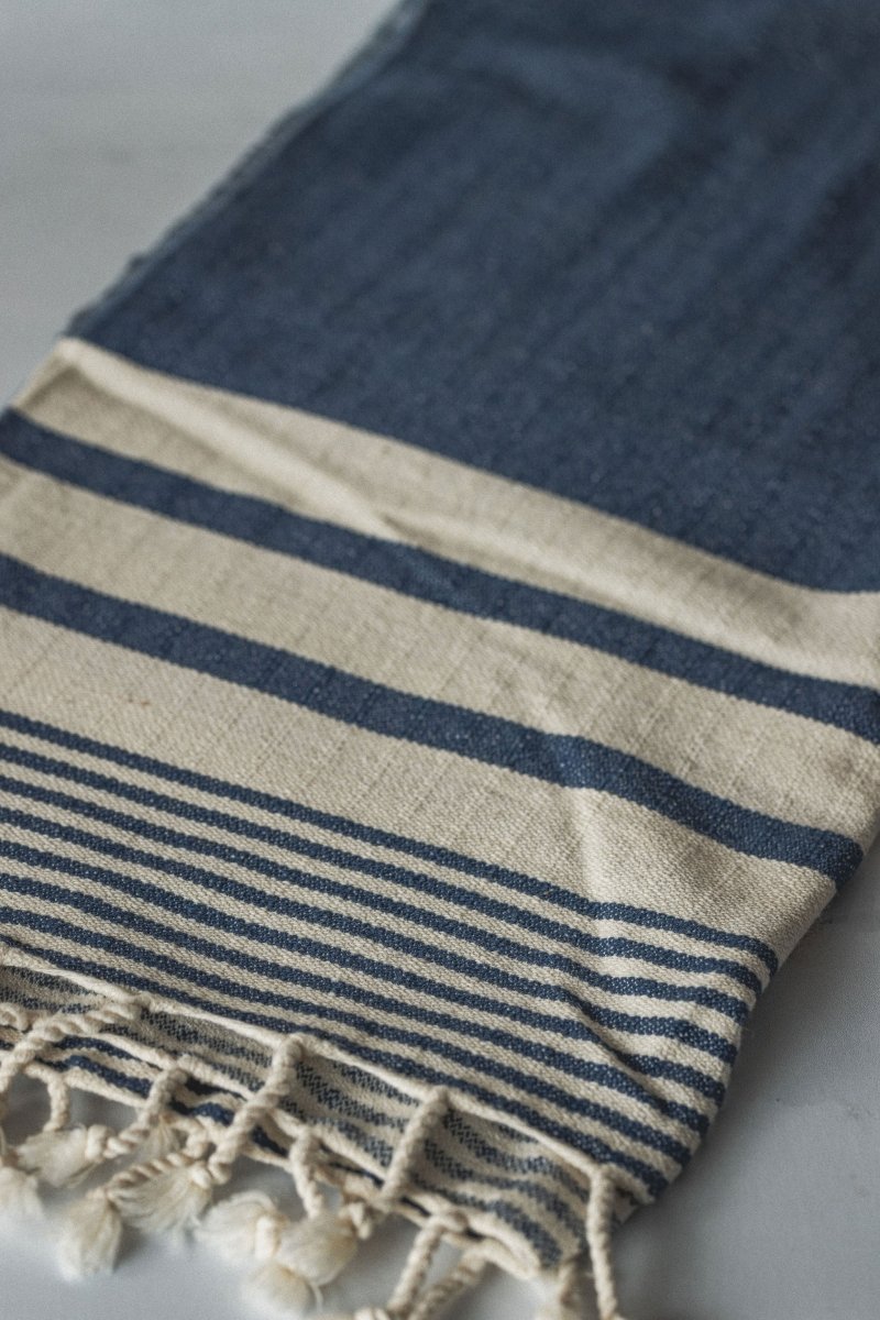 Essential Stripe Hand Towel Collection – 20” x 40” Turkish Cotton Hand Towels from The Bali Market