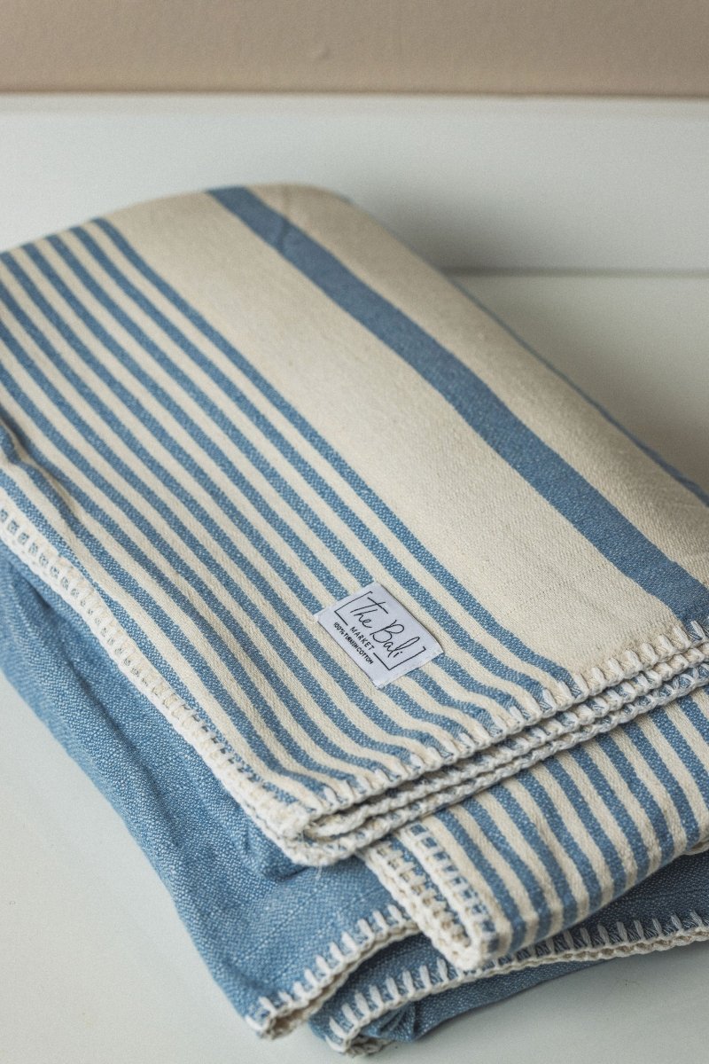 Essential Stripe Throw Blanket Collection – Turkish Cotton, 70” x 90” from The Bali Market