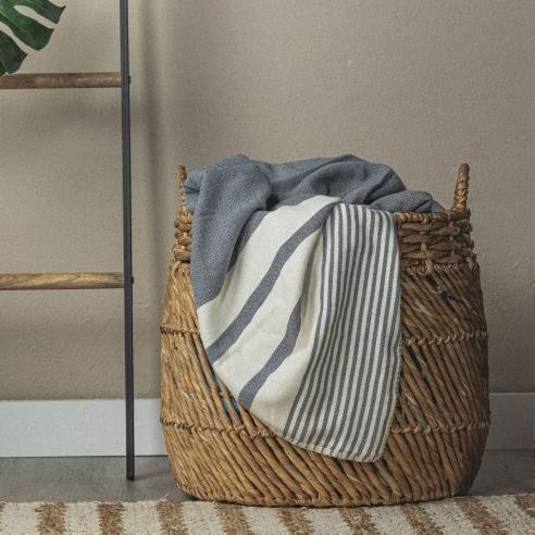 Essential Stripe Throw Blanket Collection – Turkish Cotton, 70” x 90” from The Bali Market