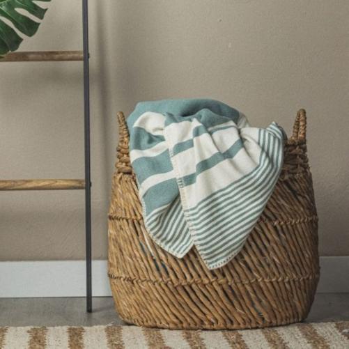 Essential Stripe Throw Blanket Collection – Turkish Cotton, 70” x 90” from The Bali Market