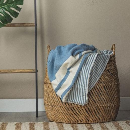 Essential Stripe Throw Blanket Collection – Turkish Cotton, 70” x 90” from The Bali Market