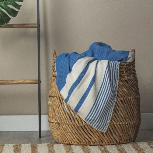 Essential Stripe Throw Blanket Collection – Turkish Cotton, 70” x 90” from The Bali Market