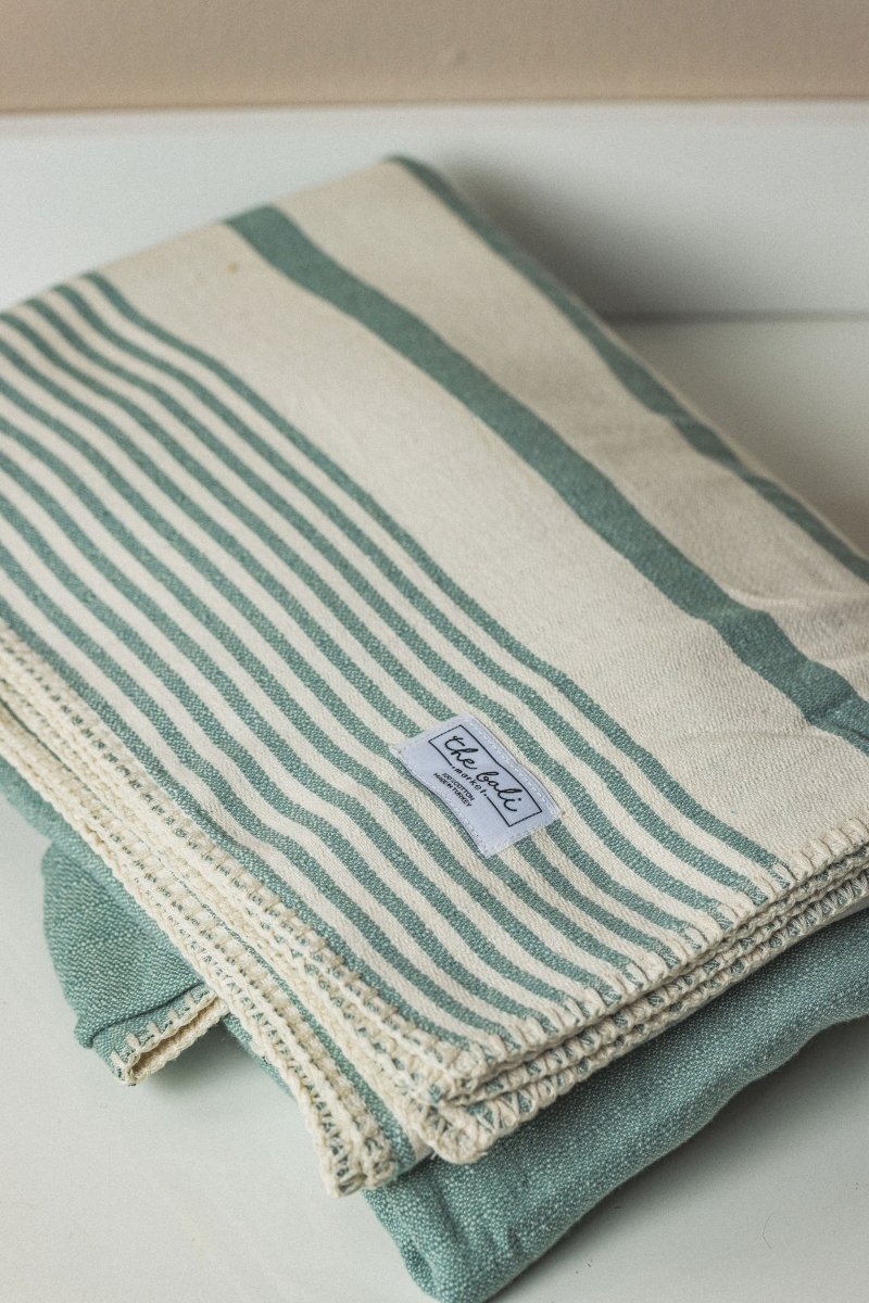 Essential Stripe Throw Blanket Collection – Turkish Cotton, 70” x 90” from The Bali Market