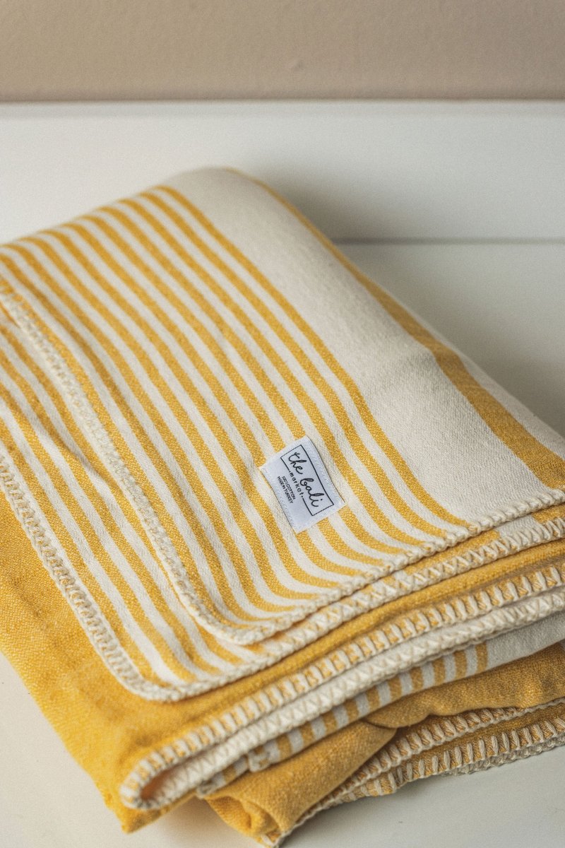 Essential Stripe Throw Blanket Collection – Turkish Cotton, 70” x 90” from The Bali Market