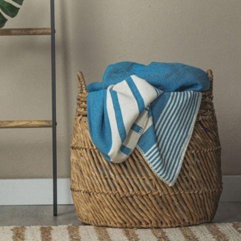Essential Stripe Throw Blanket Collection – Turkish Cotton, 70” x 90” from The Bali Market