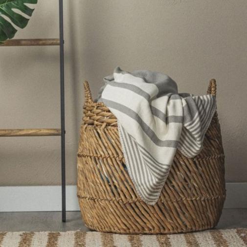 Essential Stripe Throw Blanket Collection – Turkish Cotton, 70” x 90” from The Bali Market