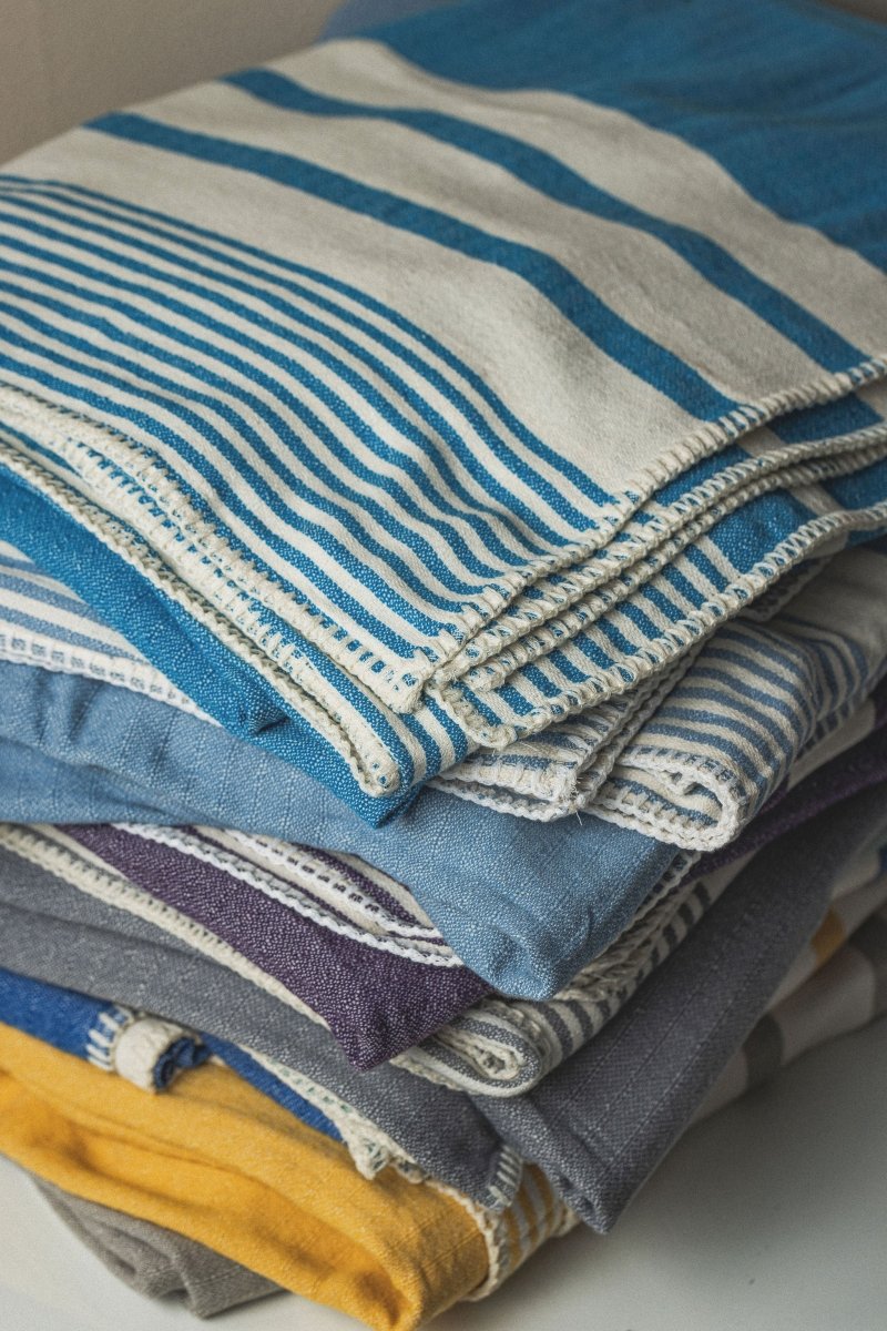Essential Stripe Throw Blanket Collection – Turkish Cotton, 70” x 90” from The Bali Market