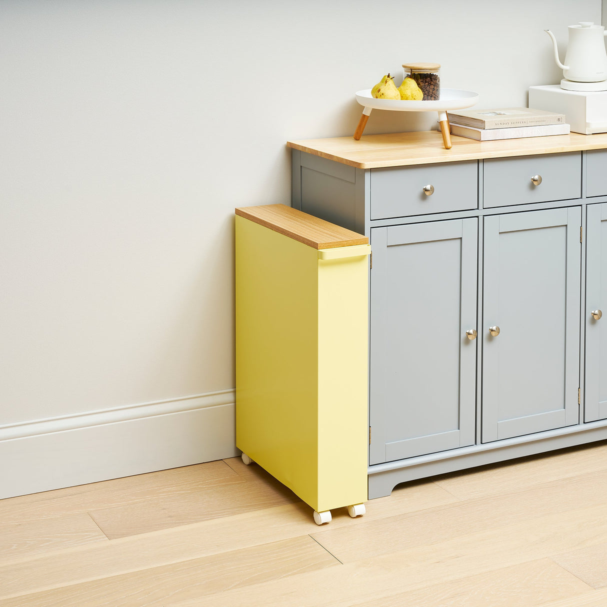 Rolling Storage Cart (27" H)  - Steel - Yellow Pear from Yamazaki Home
