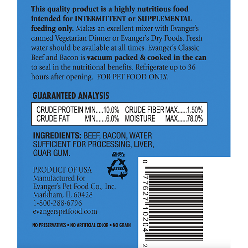 Evanger's All Life Stages Classic Beef & Bacon Wet Dog Food (12.5oz) from The Family Pet