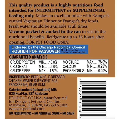 Evanger's Classic All Life Stages Beef with Chicken Wet Dog Food (12.5oz) from The Family Pet