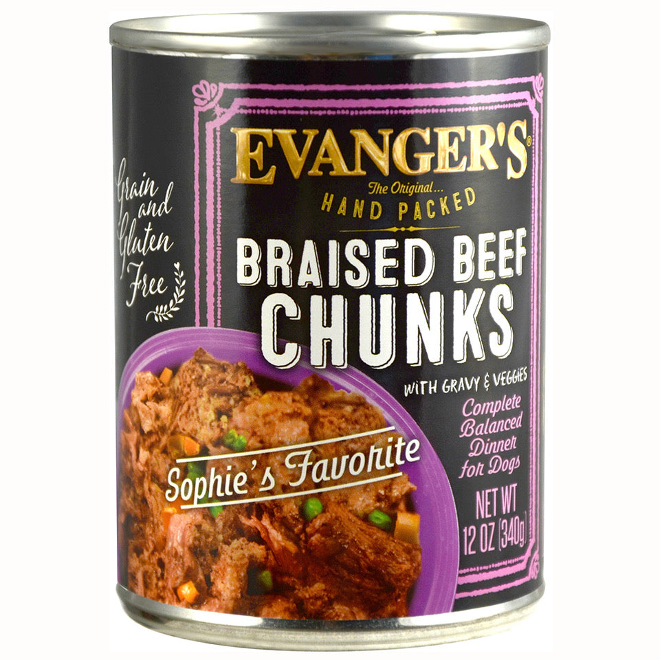 Evanger's All Life Stages Braised Beef with Gravy Wet Dog Food (12oz) from The Family Pet