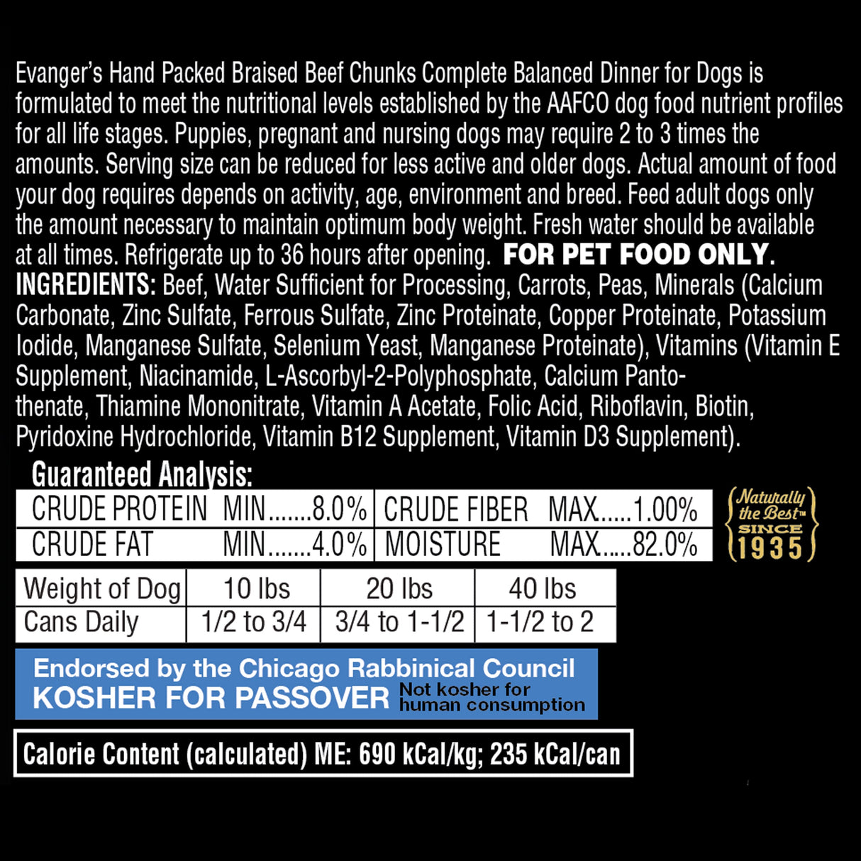 Evanger's All Life Stages Braised Beef with Gravy Wet Dog Food (12oz) from The Family Pet