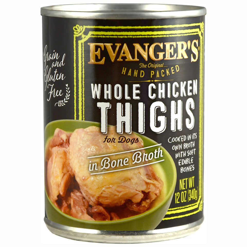 Evanger's All Life Stages Whole Chicken Thighs Wet Dog Can (12oz) from The Family Pet