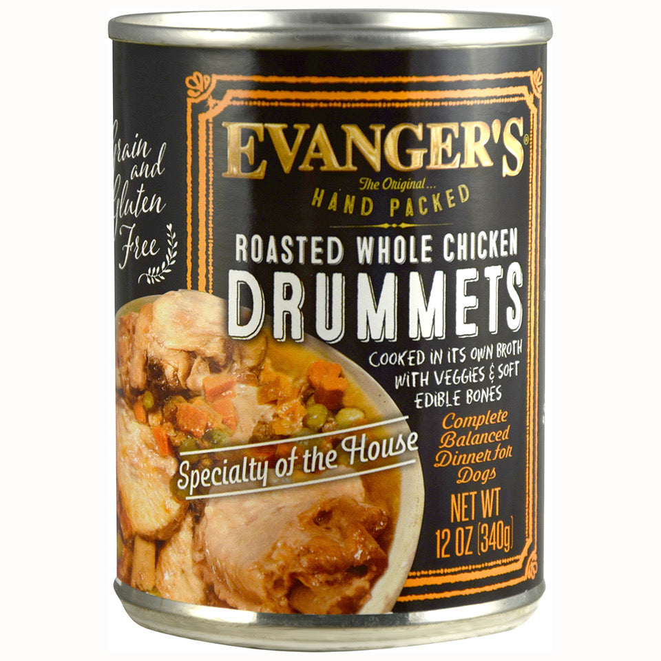 Evanger's All Life Stages Roasted Chicken Drummet Dinner Wet Dog Can (12oz) from The Family Pet