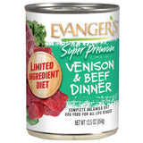 Evanger's Super Premium All Life Stages Venison & Beef Dinner, Limited Ingredient Wet Dog Can (12.5oz) from The Family Pet