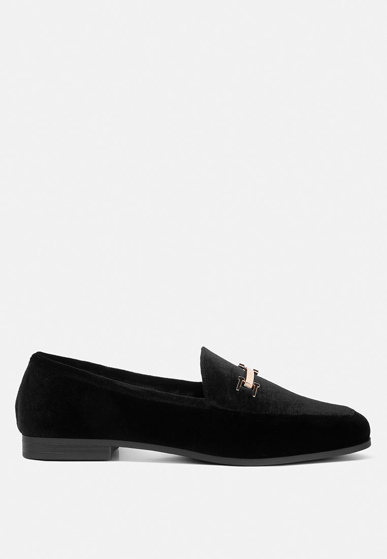 Evelio Horsebit Embellished Velvet Loafers from London Rag International