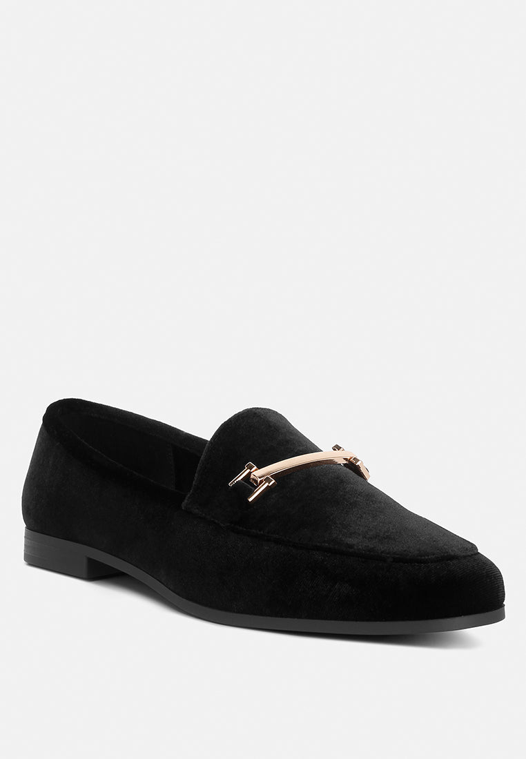 Evelio Horsebit Embellished Velvet Loafers from London Rag International