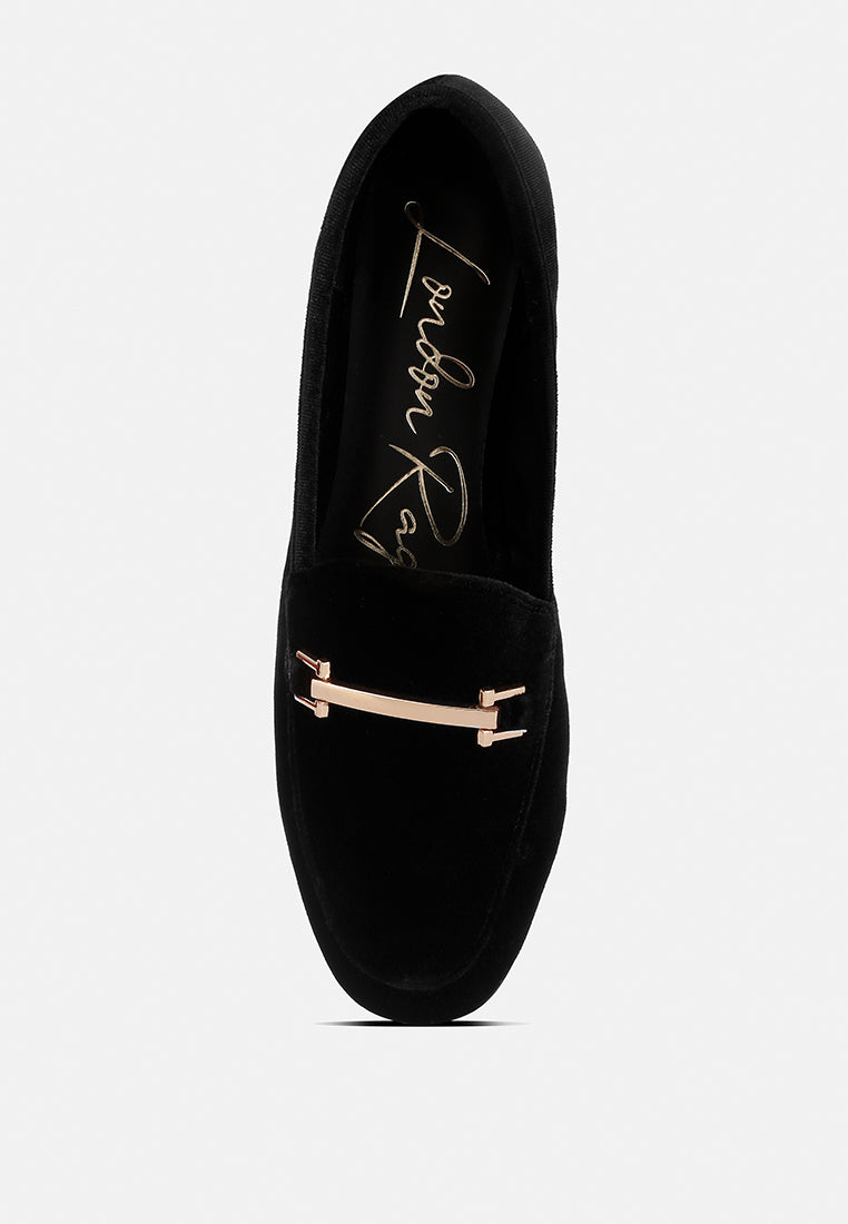 Evelio Horsebit Embellished Velvet Loafers from London Rag International