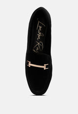 Evelio Horsebit Embellished Velvet Loafers from London Rag International