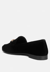 Evelio Horsebit Embellished Velvet Loafers from London Rag International