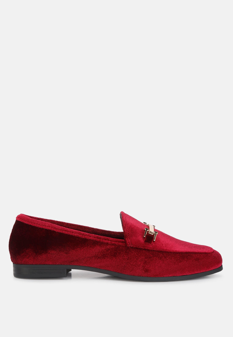 Evelio Horsebit Embellished Velvet Loafers from London Rag International