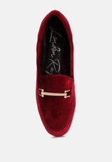 Evelio Horsebit Embellished Velvet Loafers from London Rag International